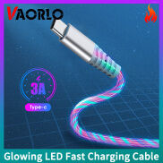 DISOUR Cáp Sạc Nhanh Dạ Quang Dòng Chảy 3A Cáp Sạc Phát Sáng LED Type