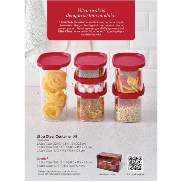 Tupperware Ultra Clear containers 