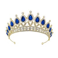 Vintage Teardrop สำหรับ Rhinestone Crystal Gold Queen Crown Tiaras สำหรับ Unisex งานแต่งงาน Princess Crown สำหรับ Xmas Headband Deco