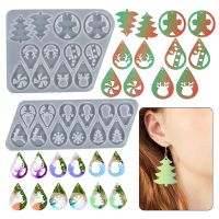 Christmas Earrings Epoxy Resin Mold Necklace Pendants Casting Silicone Mould DIY Crafts Jewelry Making Tools