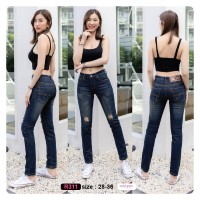 [Denim Jeans] กางเกงยีนส์เดนิม ยีนส์เท่ๆมีสไตน์ แต่งขาด Tim Money R311 กางเกงยีนส์เดฟ(เป้าซิป) กางเกงยีนส์ผู้หญิง เอวกลาง กางเกงขายาว ทรงสวย