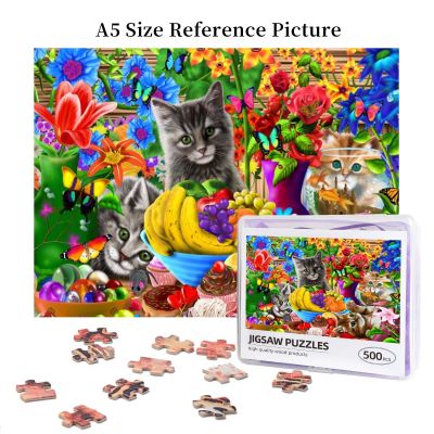 Kitten Fun Wooden Jigsaw Puzzle 500 Pieces Educational Toy Painting Art Decor Decompression toys 500pcs