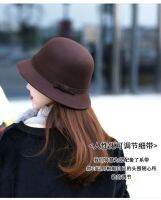 {You have a hat}หมวกโบว์เลอร์ขนสัตว์วินเทจหมวกทรงสูงโบว์หรูหราปรับได้หมวกแก๊ปมีปีกสั้นฤดูหนาวหมวกใส่ตกปลาอบอุ่นสุภาพสตรีซ้ำทุกชุด