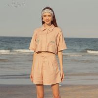 Sun Kiss Blouse (Brown) - Malabrand SS22 M29 เสื้อครอปผู้หญิง เสื้อเชิ้ตผู้หญิง