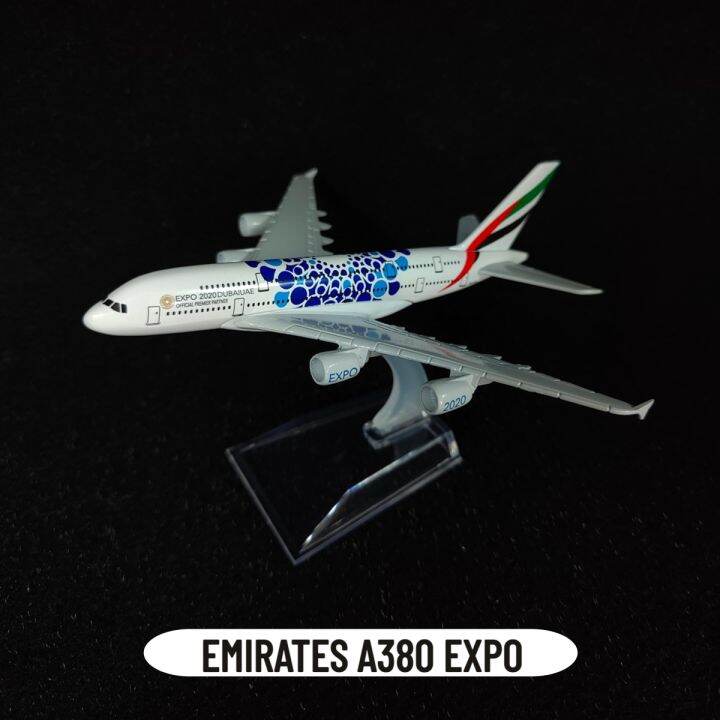 ขนาด1-400เครื่องบินจำลองโลหะ-diecast-fly-emirates-a380-expo-airlines-จำลอง16cm-โบอิ้งเครื่องบินแอร์บัสการบินของเล่นขนาดเล็ก