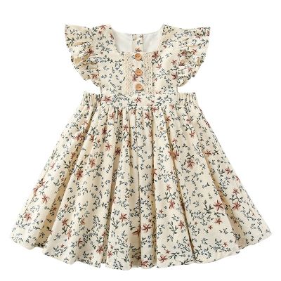 〖jeansame dress〗2021ใหม่ฤดูร้อนสาว39; ชุดเด็กน่ารักดอกไม้จีบแขนกุดพรรคปริ๊นเซชุดเด็ก39; S เด็กวัยหัดเดินเด็กสาวเสื้อผ้า