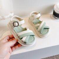 Children Sandals for Girls Color Matching Children Casual Shoes Cross Open-toe Kids Versatile Fashion Thick Bottom Boys Shoes