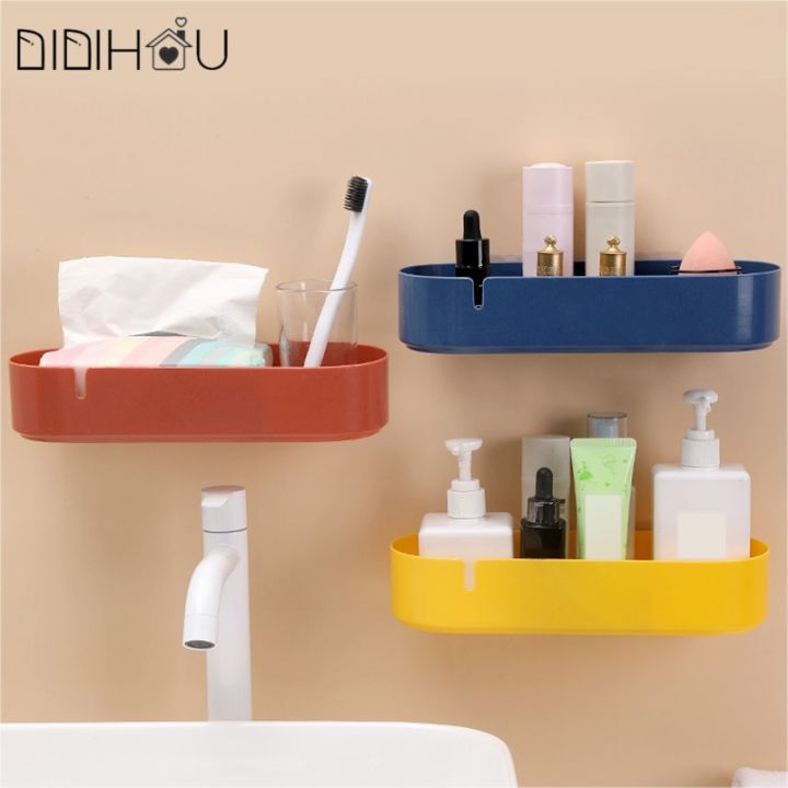 1pc No-drilling Bathroom Shelf, Wall-mounted Storage Rack For Bathroom,  Towel, Cosmetics, Home Organizer