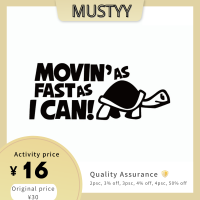 MustyyตลกMovinas Fast As I Canเต่าสติกเกอร์รถการ์ตูนสัตว์หน้าต่างรูปลอก