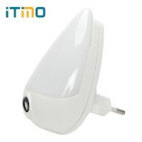 ITimo 90 Degree Rotation Smart Light Sensor Water Drops EU Plug LED Night Light For Children Bedroom Wall Socket Lamp