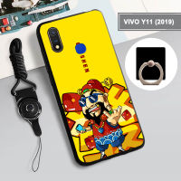 Tputhone Y11เคสสำหรับ VIVO 2019/1906เคสโทรศัพท์กล่องคลุมทั้งหมดพิมพ์ลายฝามีที่ถือวงแหวนป้องกันการตกหล่นและเชือก