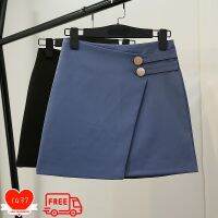 COD ✁☢ qafh47 XS-2XL Korean Short Skirts Women Mini Skirt A Line A Cut A Shape Ladies Students Plus Size 韩版半身裙女夏款时尚新款女装a字裙大码高腰短裙纽扣装饰裙