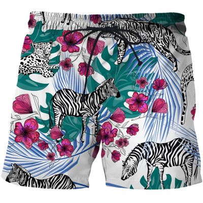 2023 New 3D zebra Print Summer Surfing Beach Shorts Man Shorts Anime Shorts Quick Drying Holiday Streetwear Men clothing Fashion