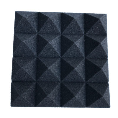 12Pcs Acoustic foam 2inch X 10 inch X 10 inch Studio Soundproof Pyramid Sound Absorption Treatment Panel Tile Protective Sponge