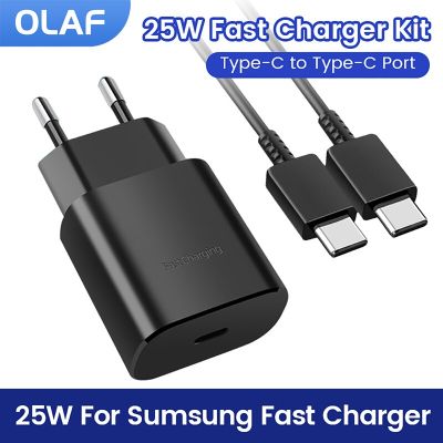Olaf 25W PD Charger Usb Type C Charger For Samsung Galaxy S22 S21 S20 Note 20 A71 A80 S8 S10 Fast Charging USB C to Type C Cable Wall Chargers