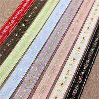 5Yards 25-35MM Lovely Shiny Little Flower Embroidered Jacquard Ribbon Webbing Lace For DIY Hair Ornaments Pet Collar Accessories Bag Accessories