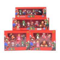 ZZOOI 6Pcs/Set Super Mario Bros PVC Action Figure Toys Dolls Model Luigi Yoshi Donkey Kong Mushroom For Kids Birthday Gifts