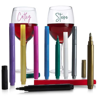 5pcs10 Color Glass Marker Pen Pearlescent Metallic DIY Photo Album Greeting Card Water-based Glass Graffiti Marker Pen