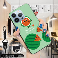 Volans เคสเคสสำหรับ Apple iPhone 15 Pro Max 15 15 Pro เคสโทรศัพท์ป้องกัน TPU ซิลิโคนกันกระแทกสายคล้องแหวนใส่นิ้วลายผลไม้แตงโมมะนาวสตรอเบอร์รี่