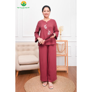 Đồ bộ mặc nhà trung niên thu đông Việt Thắng, quần dài, áo dài tay