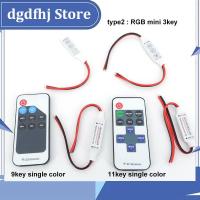 Dgdfhj Shop 12V mini RGB Led Strip light 9 11 3 Keys Remote Controller DC wire connector for SMD 3528/5050/5730/5630/LED Strip lights