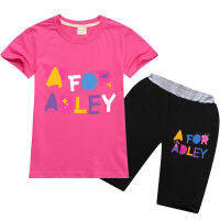 A สำหรับ ADLEY ชุดเสื้อยืดเด็กหญิงเด็กชายการ์ตูนใส่ได้ทั้งชายและหญิงทำจากผ้าฝ้ายสำหรับฤดูใบไม้ร่วงฤดูร้อนชุดเสื้อผ้าแขนสั้น0000