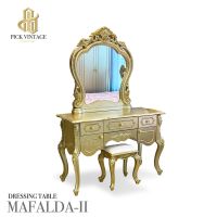 MAFALDA-II DRESSING TABLE โต๊ะเครื่องแป้งสไตล์วินเทจ CHAMPANGE GOLD SERIES รุ่น มาเฟลดา 2 สีทองเชมเปญ