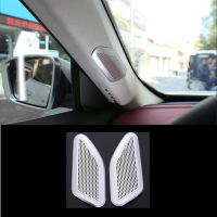 2pcs/Set Aluminum Alloy Car Front Door A Pillar Audio Speaker Net Cover Trim Fit For Maserati Levante 2016 Auto Accessories