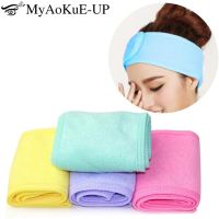 【YF】 Facial Headband Make Up Wrap Head Terry Cloth Stretch Towel with Magic Tape Makeup Headscarf Extension Eyelashes Tools