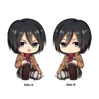 Wthnoa ตุ๊กตานกฮูกผ่าพิภพไททันโจมตี Levi Ackerman Mikasa หมอนตุ๊กตาโมเดลหุ่น Mikasa ปลอกหมอนสองด้าน48ซม. สำหรับเป็นของขวัญ