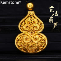 Kemstone 24K ชุบทองน้ำเต้าโชคดีของขวัญจี้อัญมณีสำหรับผู้หญิงผู้ชาย