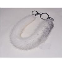 Real fur tail keychain of Real Genuine Mink Fur Tail handbag charms bags tag smooth car keyring pendant soft key Chain K109