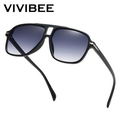 VIVIBEE แว่นกันแดดแฟชั่นการบิน Greient ผู้ชายย้อนยุคนักบินขนาดใหญ่ UV400ในฤดูร้อนแว่นตาวินเทจขนาดใหญ่