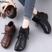 PLYY Store Giày Lười Giày Sục Nữ Bằng Da, Giày Đế Bằng Tiện Dụng