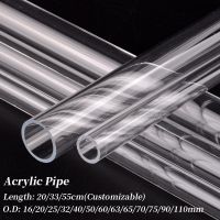 1Pc O.D 16~110mm Clear Acrylic Tube Fish Tank Aquarium Supplies Hydroponics Watering Transparent Plexiglass Pipe 20/33/50cm Long Watering Systems Gard