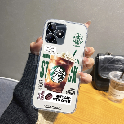 เคสโทรศัพท์มีลายเค้กกาแฟน่ารักสำหรับ Realmec53เคสนิ่มโปร่งใส Realme C53 C55 C55NFC C33 C31 C30 C30S กันชน C35ฝาหลัง Realme C55 NFC