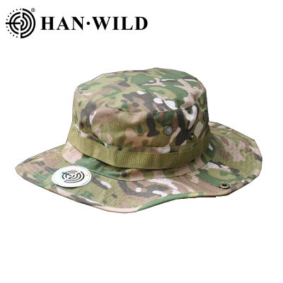 [hot]Camouflage Tactical Cap Fishermans Cap Sun Protection Round Brimmed Hat Camo Outdoor Sports Fishing Hiking Hunting Hats 60CM