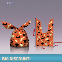 ?【Lowest price】TANG 50pcs Halloween Candy bags ฟักทองค้างคาวขนมขบเคี้ยวบิสกิตของขวัญถุงอุปกรณ์พรรค