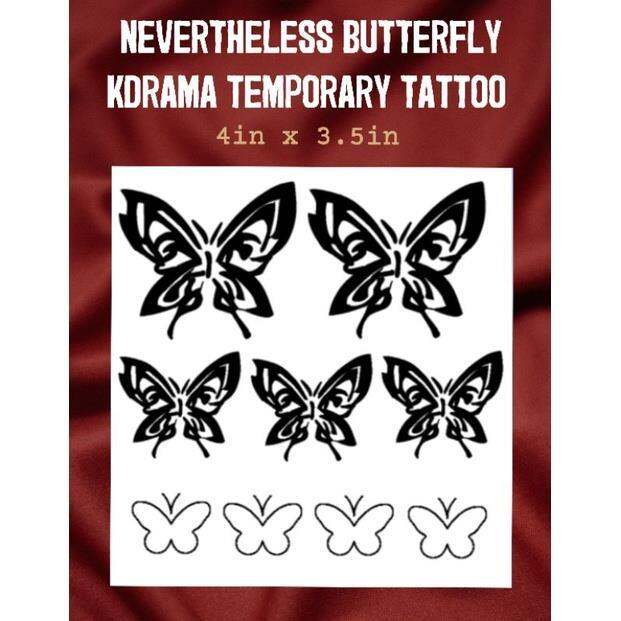 tattoo NEVERTHELESS BUTTERFLY KDRAMA Inspired Temporary Waterproof