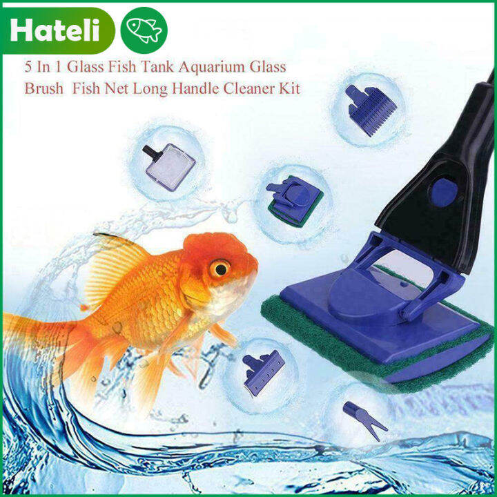 HATELI Fish Tank Cleaning Tools 5 In 1 Aquarium Clean Set Fish Net