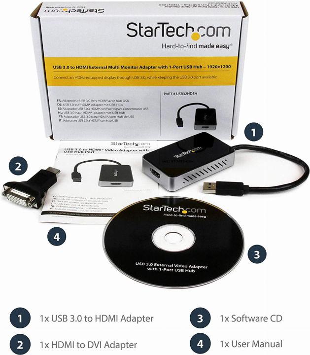startech-com-usb-3-0-to-hdmi-amp-dvi-adapter-with-1x-usb-port-external-video-amp-graphics-card-adapter-dual-monitor-hub-supports-windows-usb32hdeh-black-1x-usb-a-3-0-hdmi