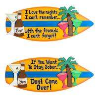 Surfboard Wall Sign Wooden Ornament Surfboard Signs Wall Signs Hang Ornament for Bathroom Bedroom and Office great