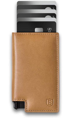 Ekster Parliament - Slim Leather Wallet - RFID Blocking - Quick Card Access Roma Cognac
