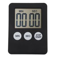 ℡♚™ Super Thin LCD Digital Screen Kitchen Timer Square Cooking Count Up Countdown Alarm Magnet Clock