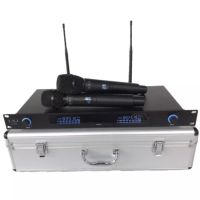 ไมค์โครโฟน ไมค์โครโฟนไร้สาย ไมค์ลอยคู่ UHF wireless microphone รุ่น LXJ A-222 ฟรี กระเป๋าอะลูมิเนียม (ส่งไว เก็บเงินปลายทางได้LXJ A-222)