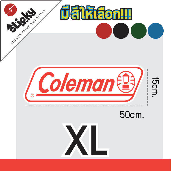 sticker-สติ๊กเกอร์-ลาย-coleman-พื้นสีขาว-สติ๊กเกอร์ติดได้ทุกที่-มีหลายสี-หลายขนาด-สติ็กเกอร์กันน้ำ