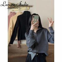 LAREINE เสื้อโค้ทคาร์ดิแกนสำหรับผู้หญิง,เสื้อโค้ทคาร์ดิแกนซิปขนาดใหญ่ทรงหลวมใหม่ฤดูใบไม้ร่วงและฤดูหนาว