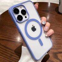 Colorful Transparent For Magsafe Magnetic Wireless Charging Case for iPhone 15 11 12 13 14 Pro Max Plus X Xs Hard Acrylic Cover