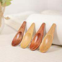 5PC Natural Wooden Handmade Polished Short Handle Specialty Spoons Tea Leaf Salt Pepper Seasoning Milk Powder Caviar Mini Spoon Serving Utensils