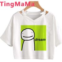 Dream เสื้อยืดแนวสตรีทสำหรับผู้หญิงเสื้อยืดแนวกรันจ์ลำลองแบบมีเสื้อจากญี่ปุ่นสำหรับผู้หญิงเสื้อยืดผู้หญิงแฟชั่นเสื้อยืด